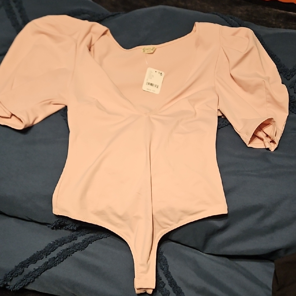 Free People Blush Pink Bodysuit
